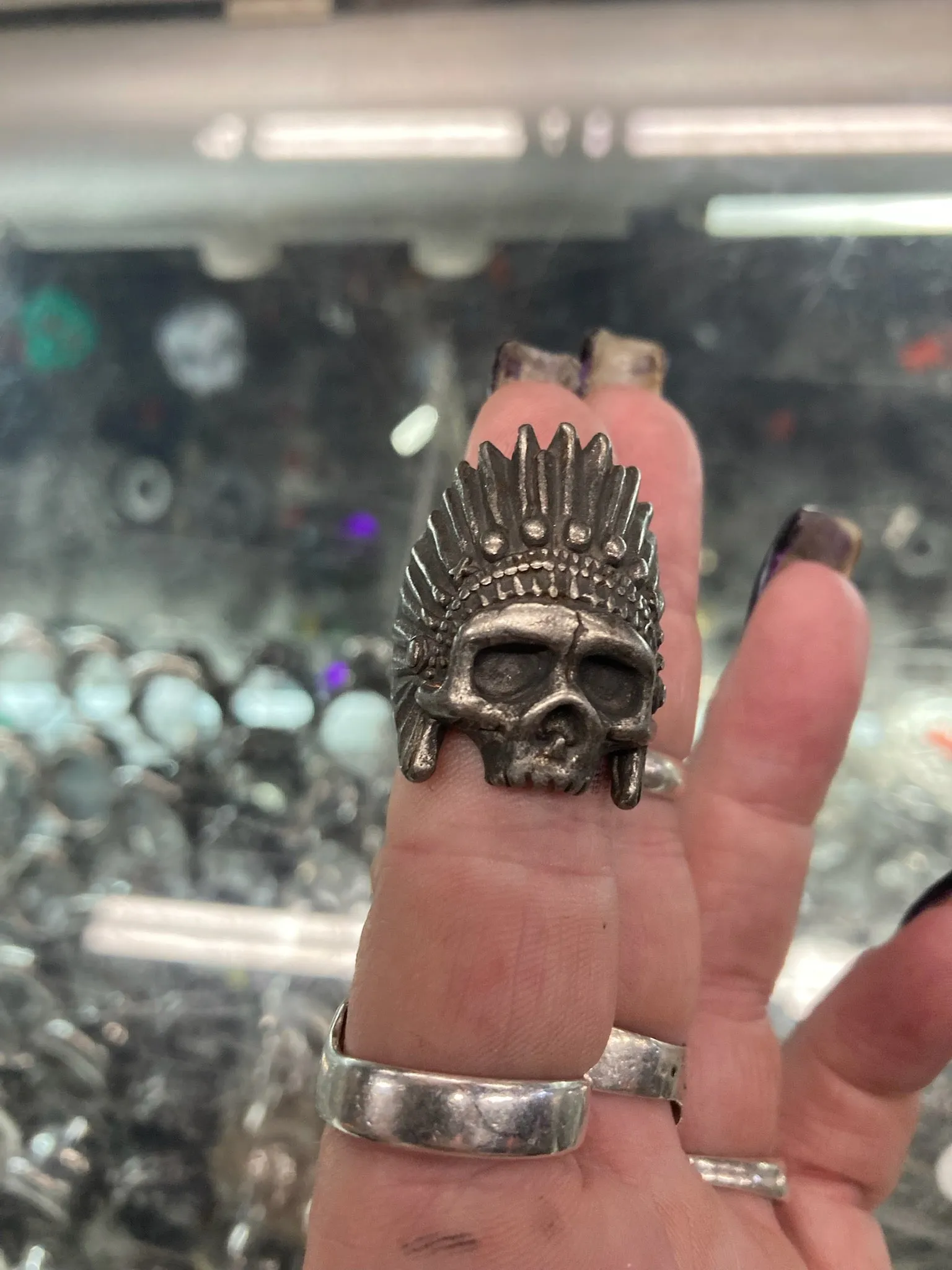 African Tribal Chief Ring w/ Feather Headdress