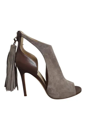 ALEXANDER WHITE Fiza Peep Toe Bootie In Koala Suede (EU 41)