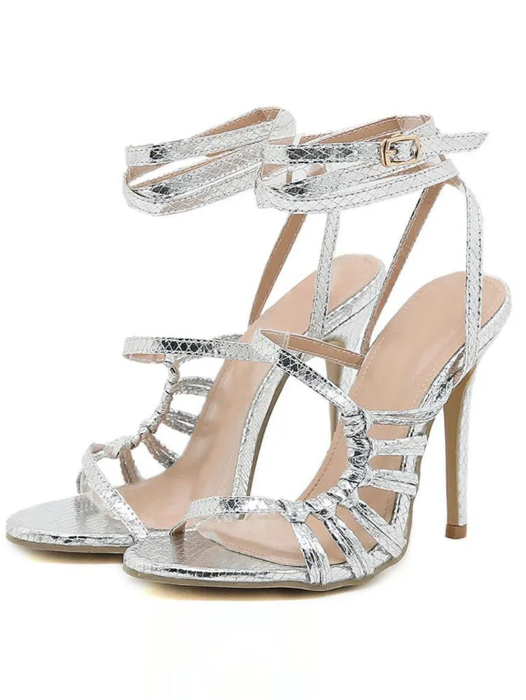 Amozae-Strappy Stiletto Heels Sandals