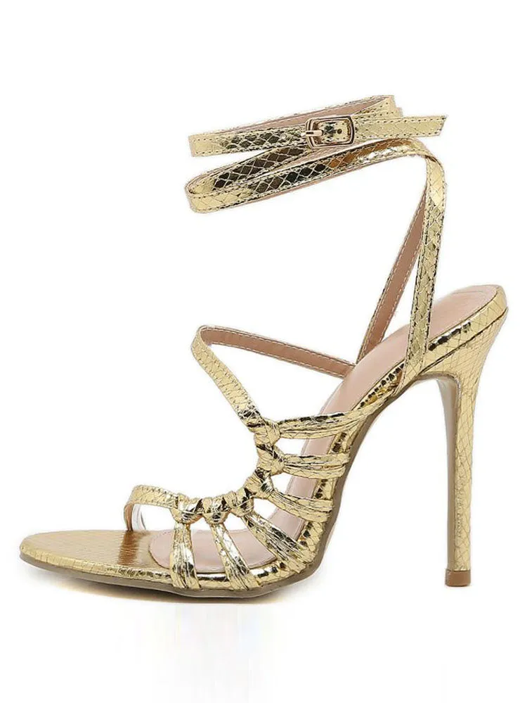 Amozae-Strappy Stiletto Heels Sandals