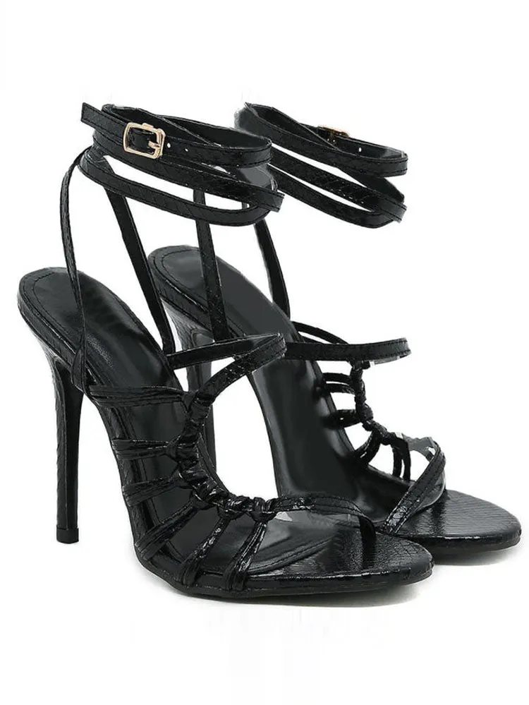 Amozae-Strappy Stiletto Heels Sandals