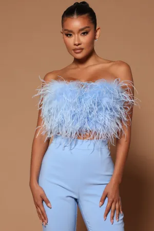 Asalia Feathered Top - Blue