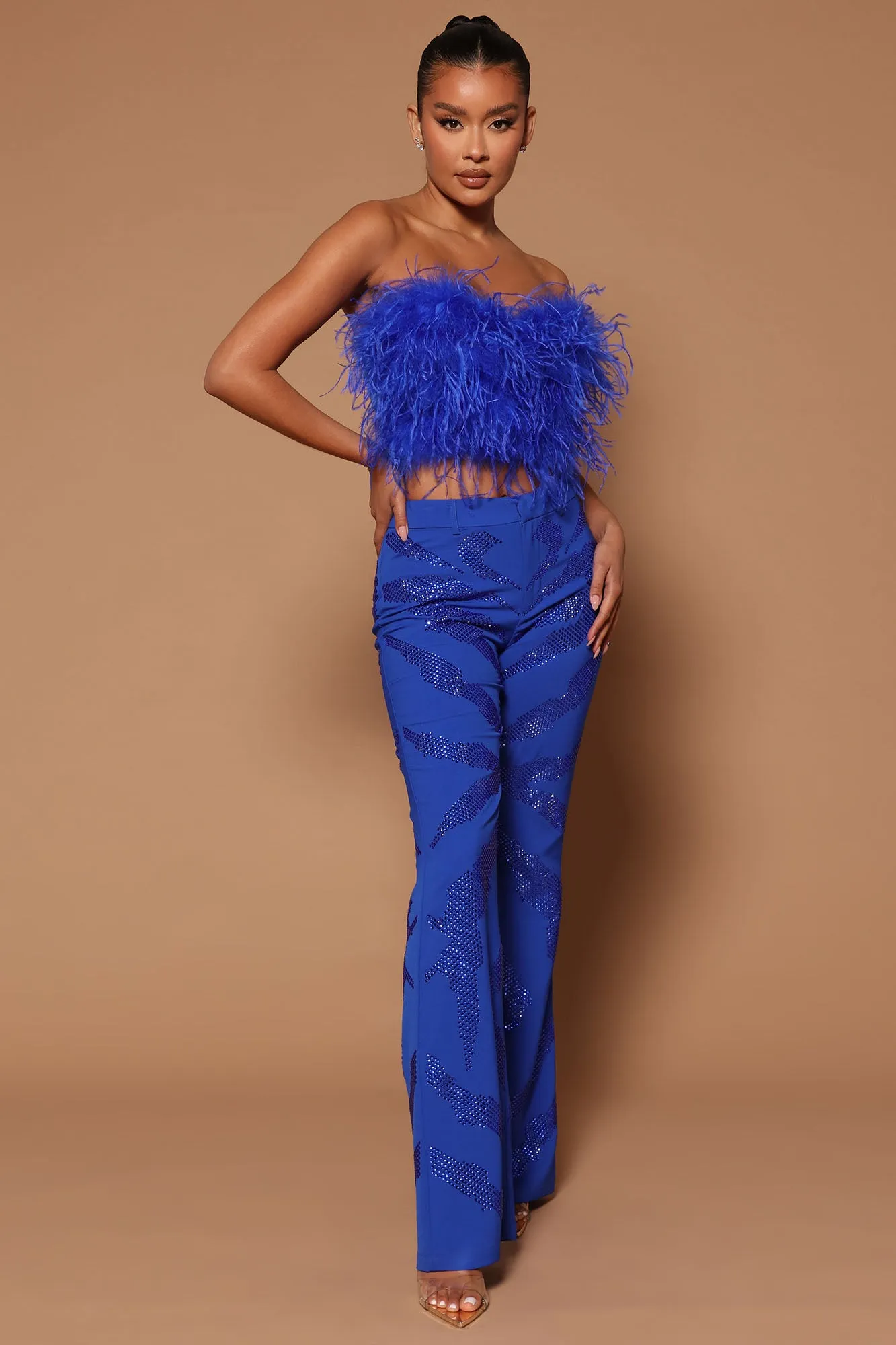 Asalia Feathered Top - Royal