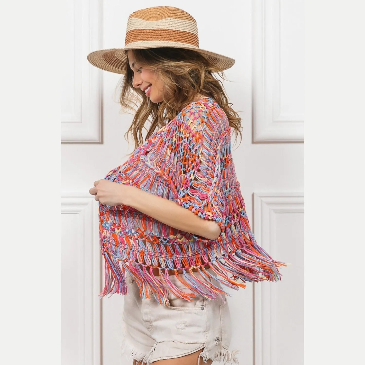 Betty Boho Fringed Knit Cardigan