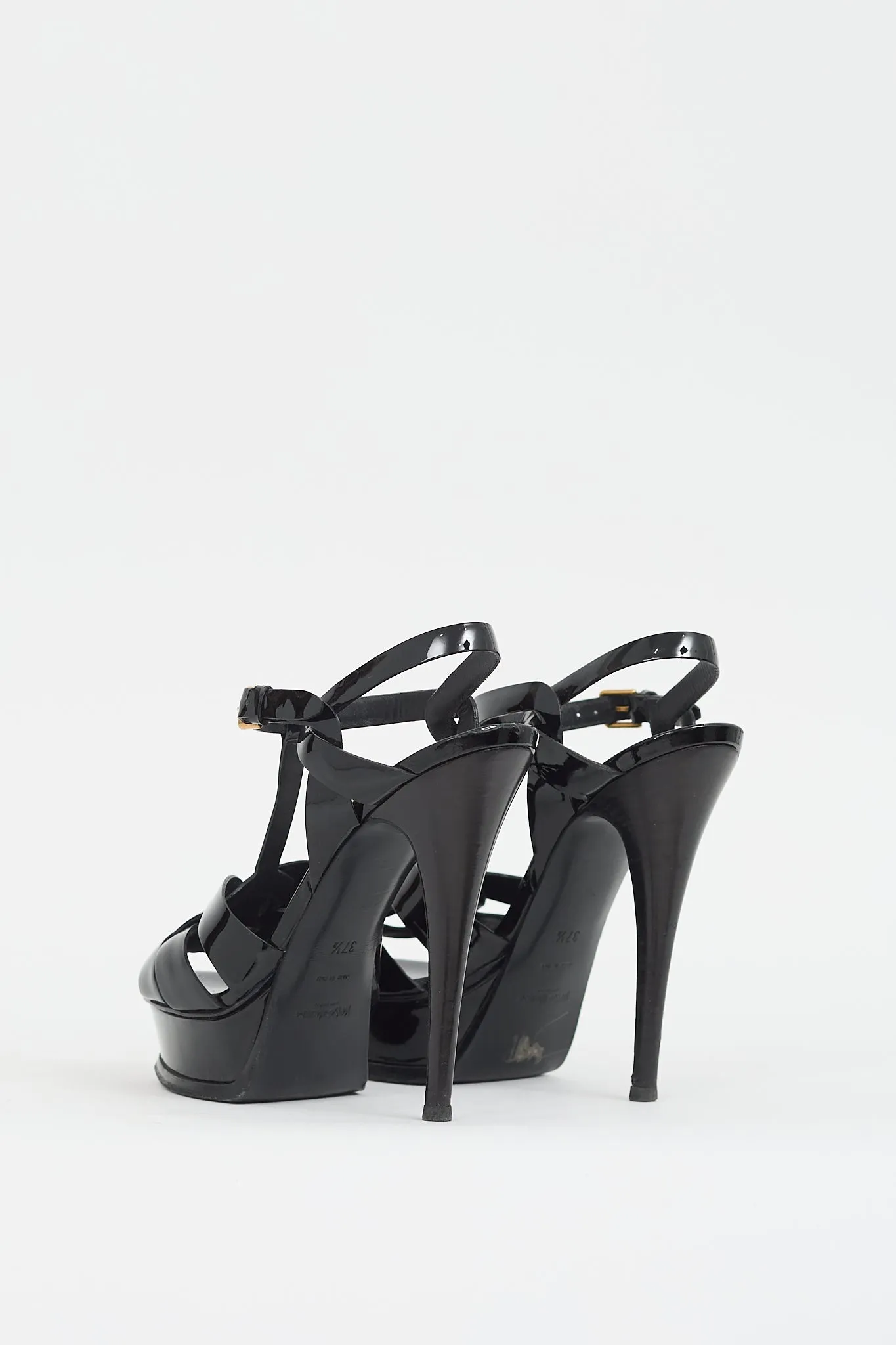 Black Patent Leather Tribute Platform Heel