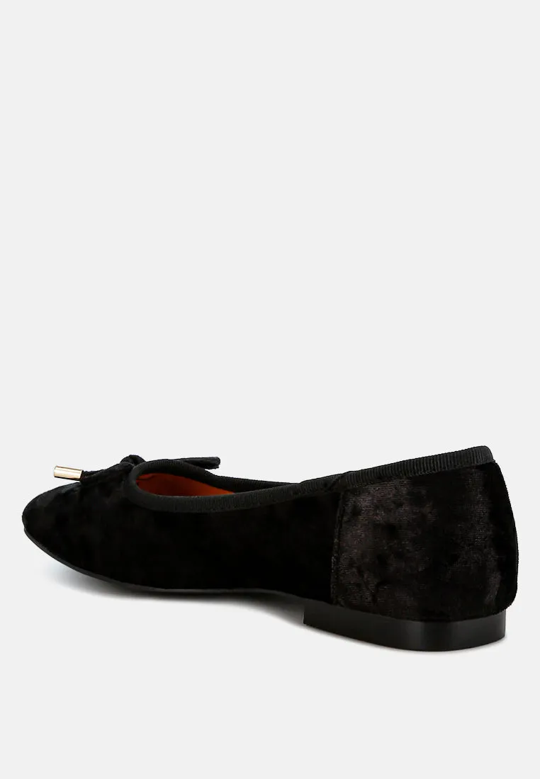 Buckrose Velvet Bow Ballerinas