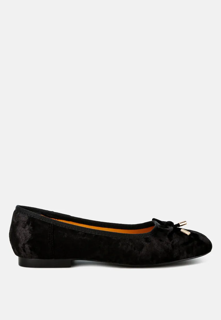 Buckrose Velvet Bow Ballerinas