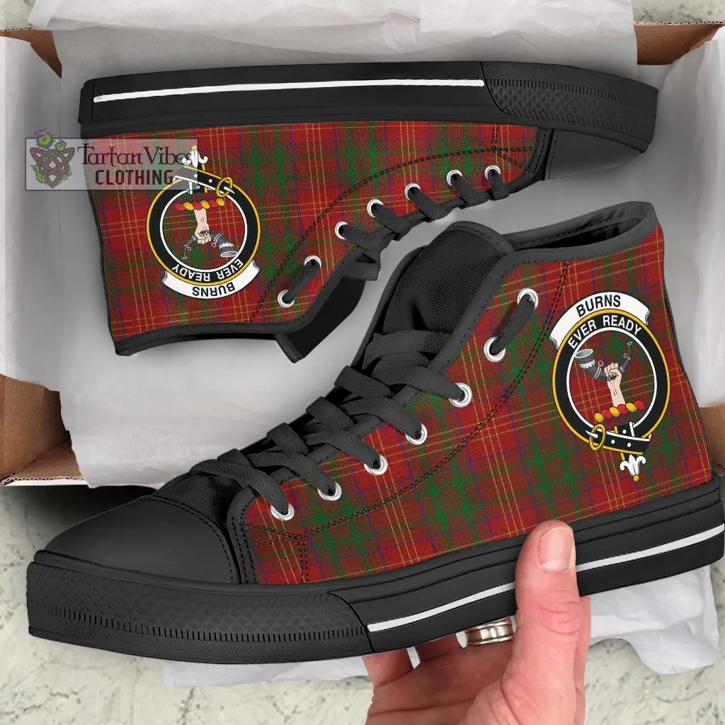 Burns Tartan High Top Shoes with Family Crest