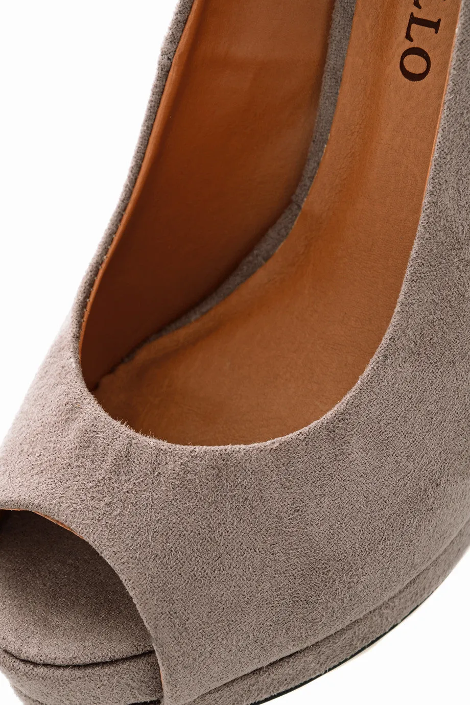 CECCONELLO DREA Gray Suede Peep Toe