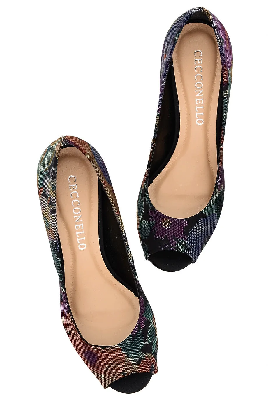 CECCONELLO MEI Floral Mid-Heel Peep Toe