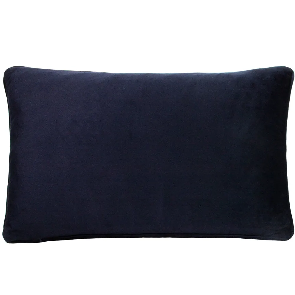 Cheetah Forest Velvet Cushion Navy