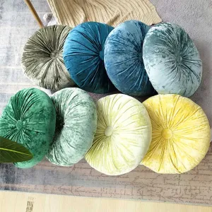 Crushed Velvet Round Pillow - Final Sale