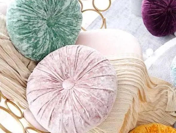 Crushed Velvet Round Pillow - Final Sale