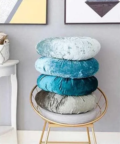 Crushed Velvet Round Pillow - Final Sale