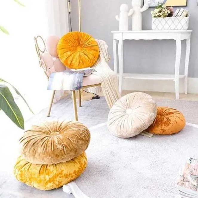 Crushed Velvet Round Pillow - Final Sale