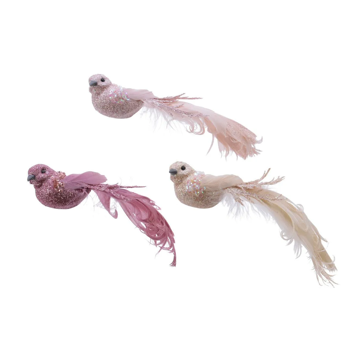 Decoris 16cm Feather Bird On Clip (Choice of 3)