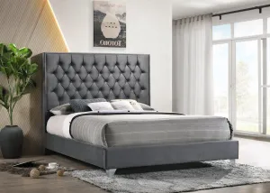 Diamond Velvet Platform Bed - IF-5215