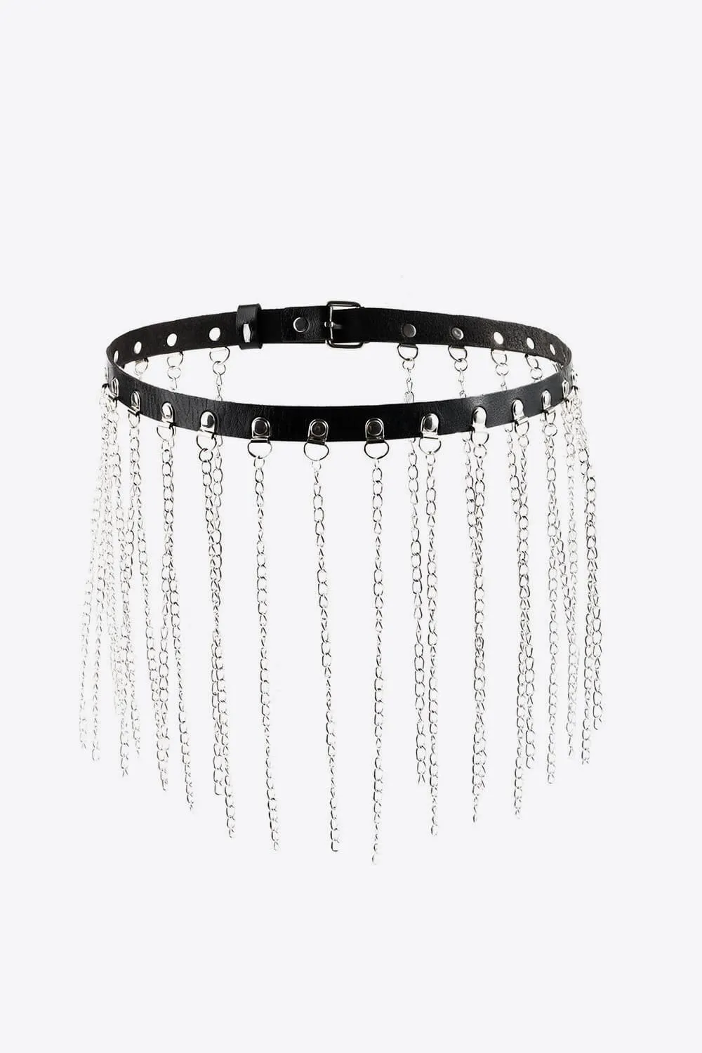 Festival Fashion Accessories Fringed Chain PU Leather Belt