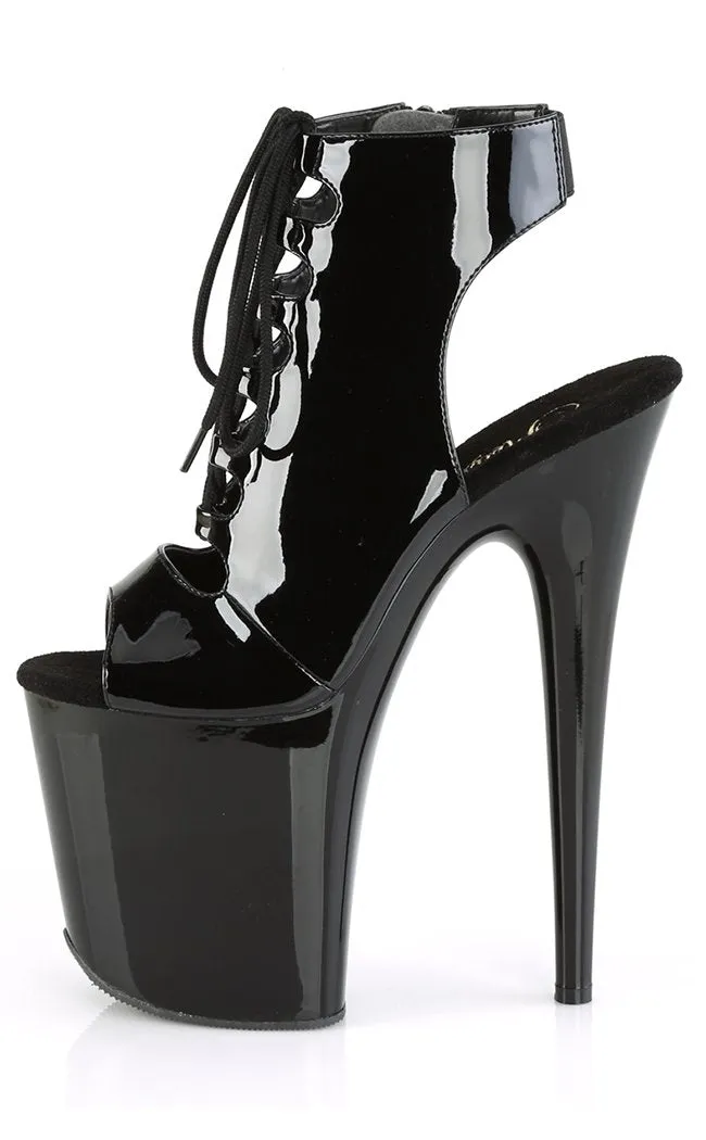 FLAMINGO-800-20 Black Patent Platform Heels [In Stock]