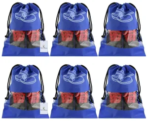 Heart Home 6 Piece Non Woven Travel Shoe Cover, String Bag Organizer, Royal Blue HEART5243, Standard