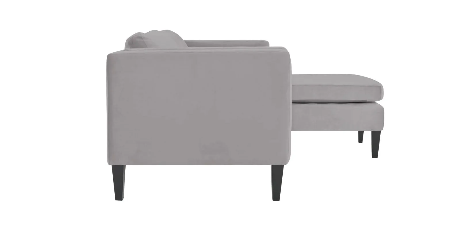 Jasper Velvet LHS Sectional Sofa (3 Lounger) in Concrete grey Colour