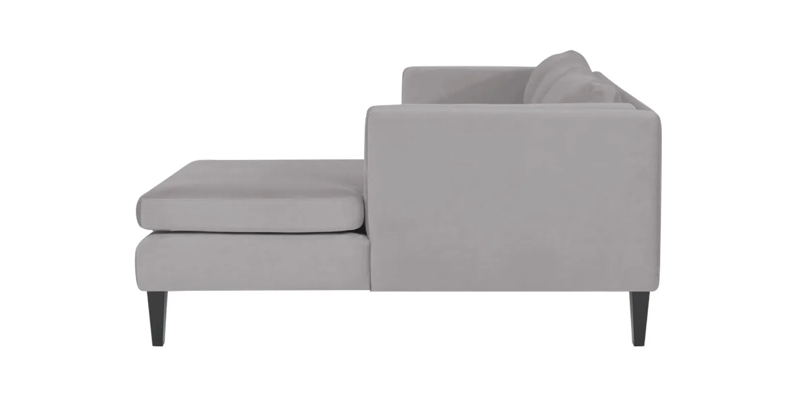 Jasper Velvet LHS Sectional Sofa (3 Lounger) in Concrete grey Colour