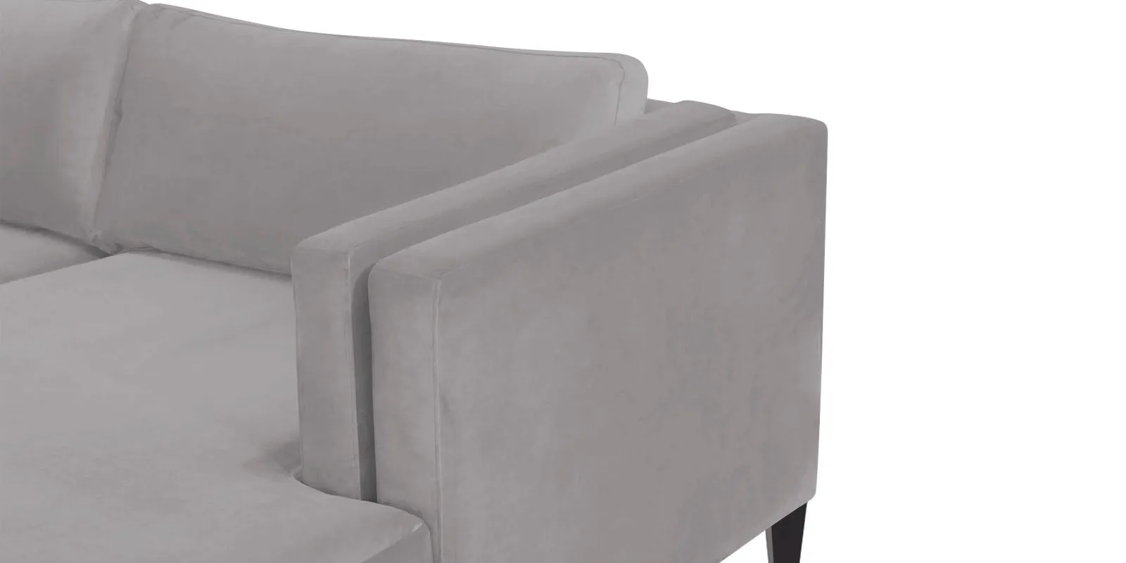 Jasper Velvet LHS Sectional Sofa (3 Lounger) in Concrete grey Colour