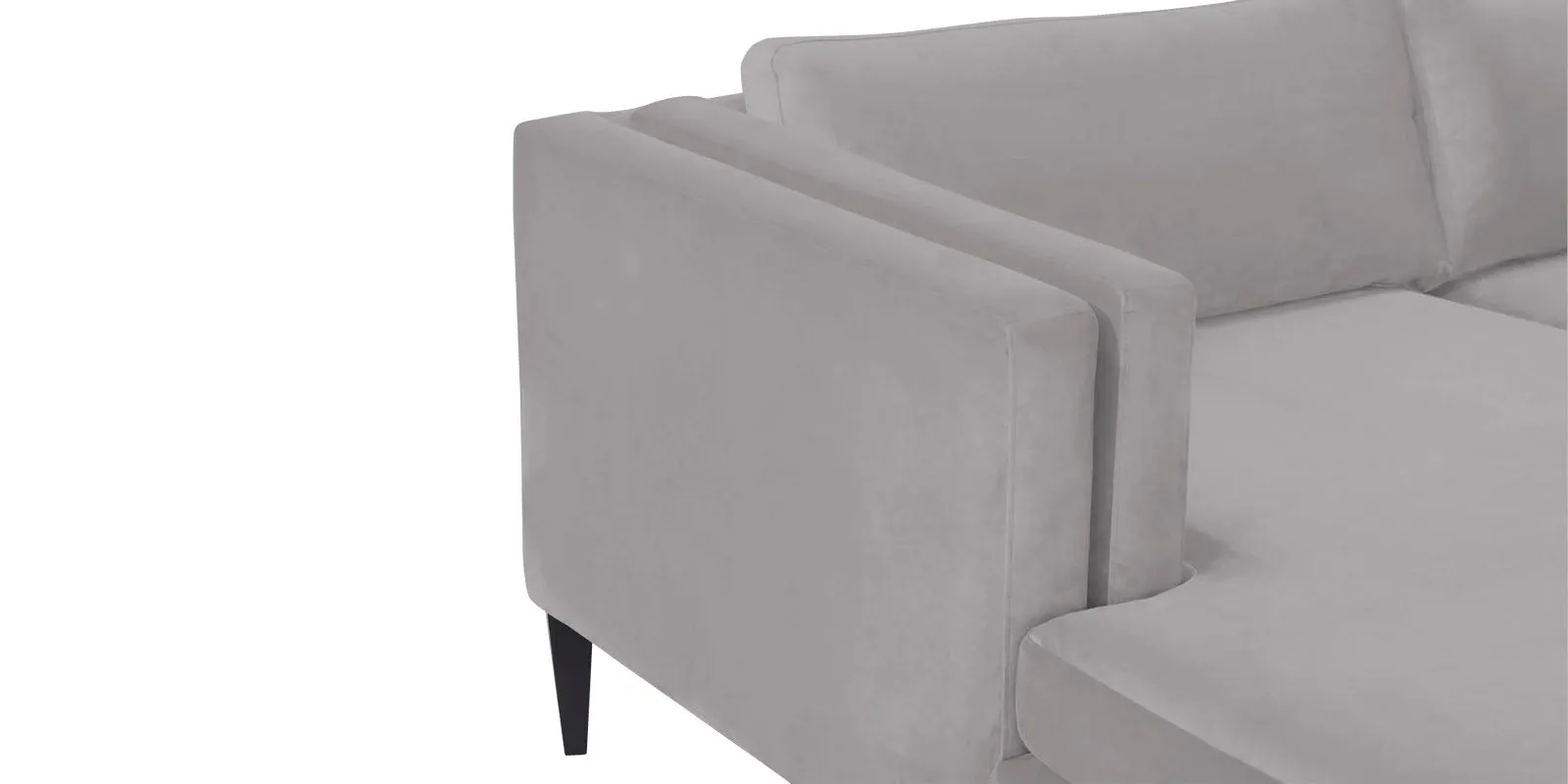 Jasper Velvet LHS Sectional Sofa (3 Lounger) in Concrete grey Colour