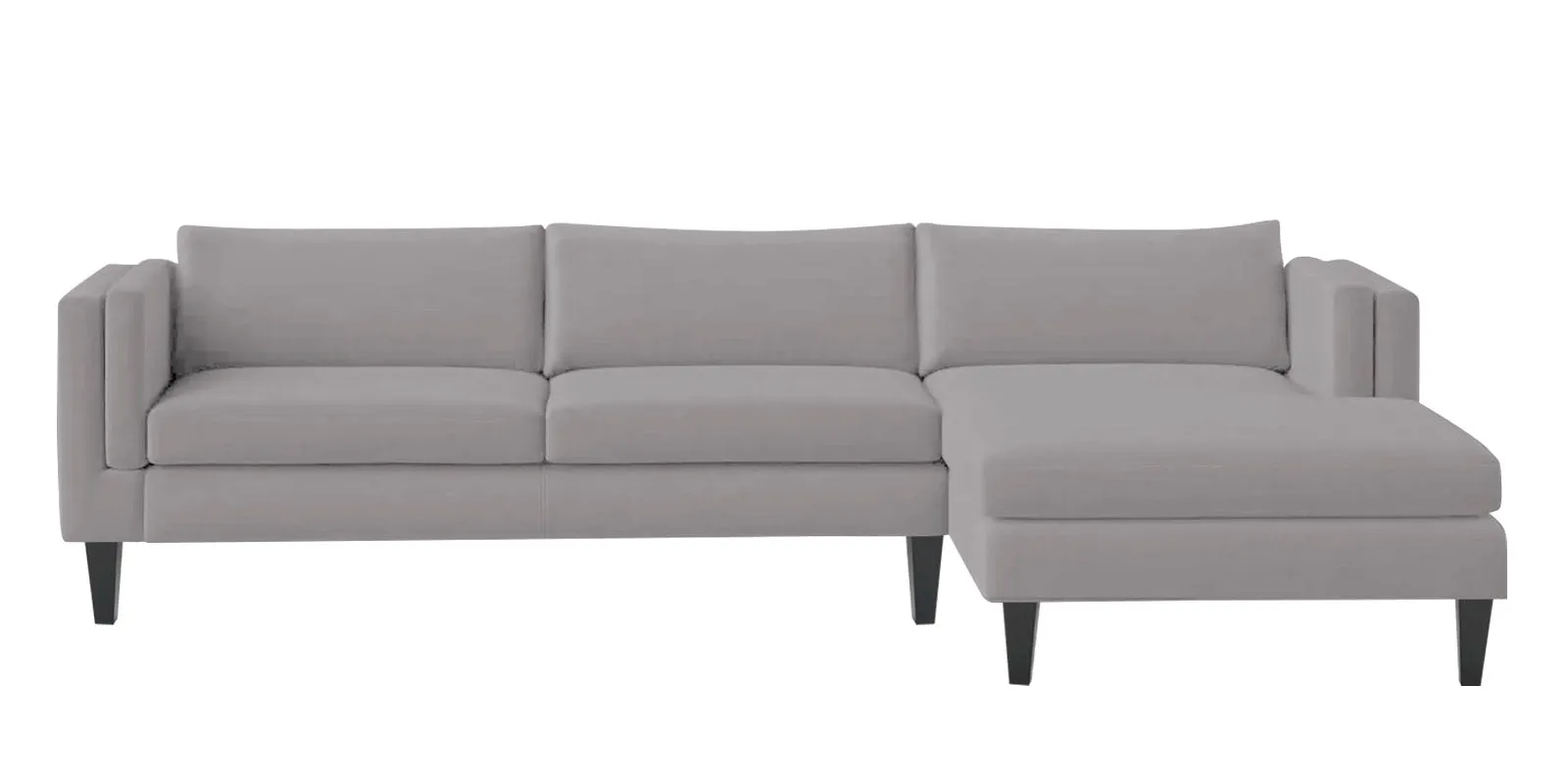 Jasper Velvet LHS Sectional Sofa (3 Lounger) in Concrete grey Colour