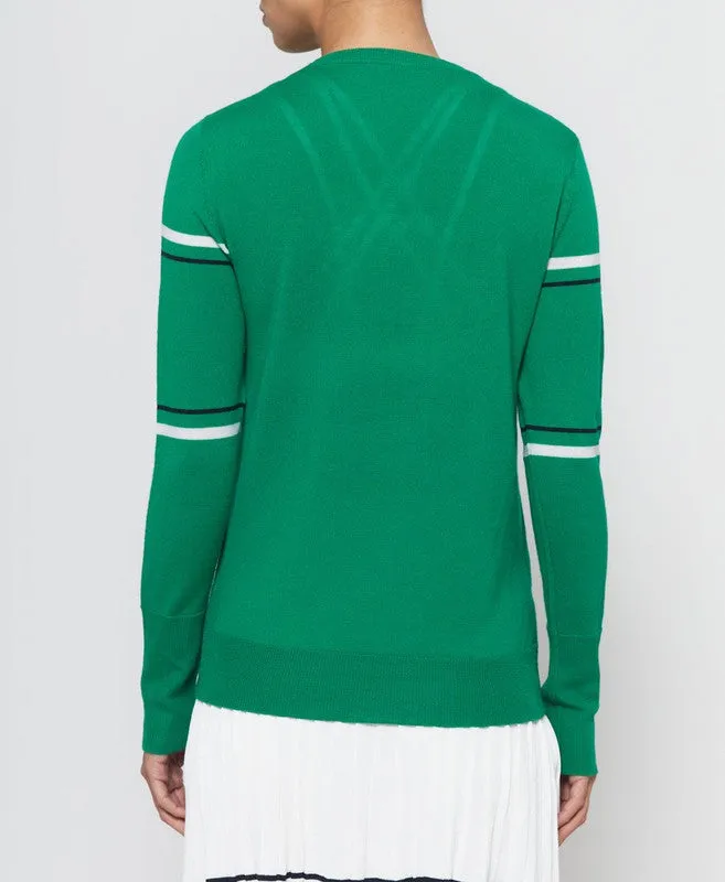 L'Etoile Racquet Sweater - Green/White