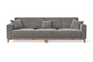 Lucca 4 Seater Sofa Grey Velvet