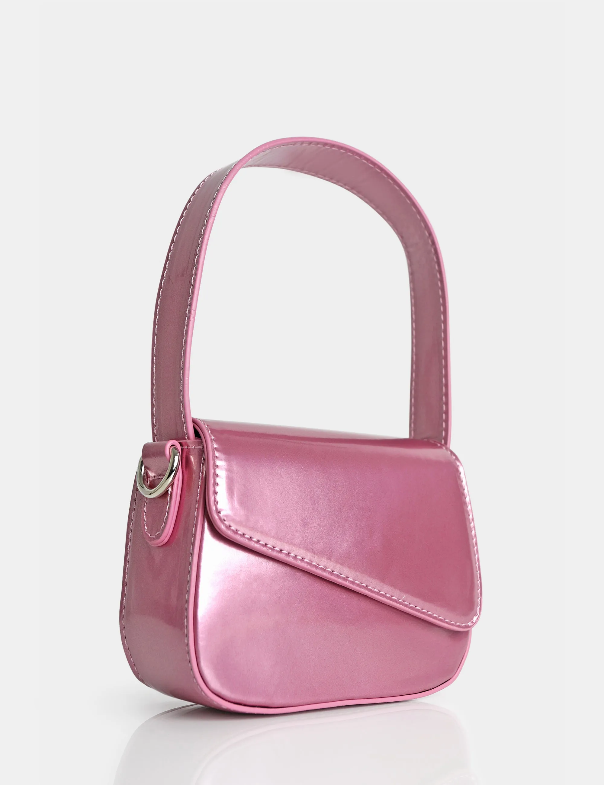 The Jolee Metallic Pink Mini Grab Handle Bag