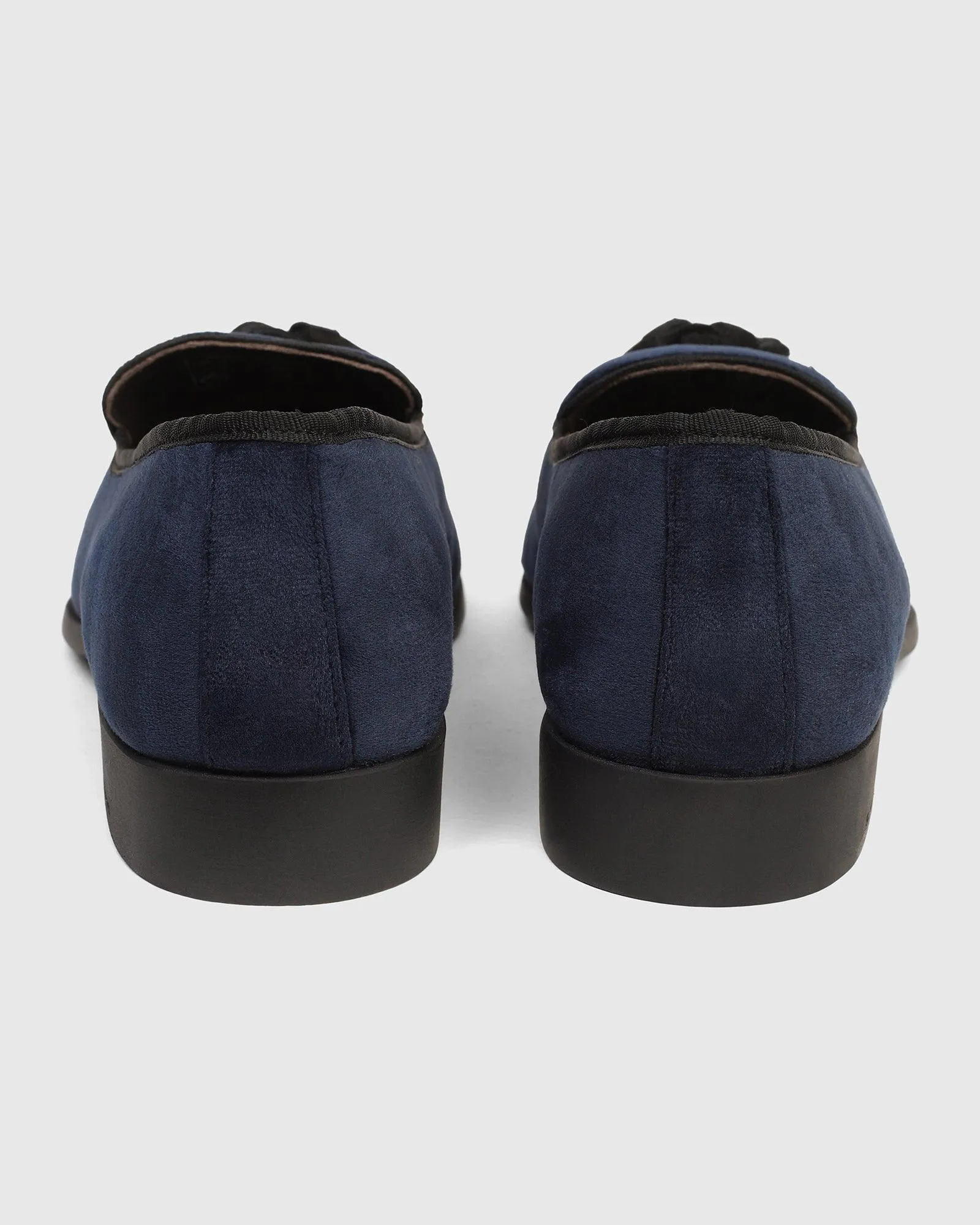 Velvet Navy Textured Slip On Shoes - Mrinal