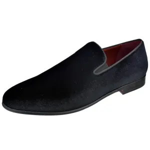 Velvet Plain Toe Tuxedo Shoe