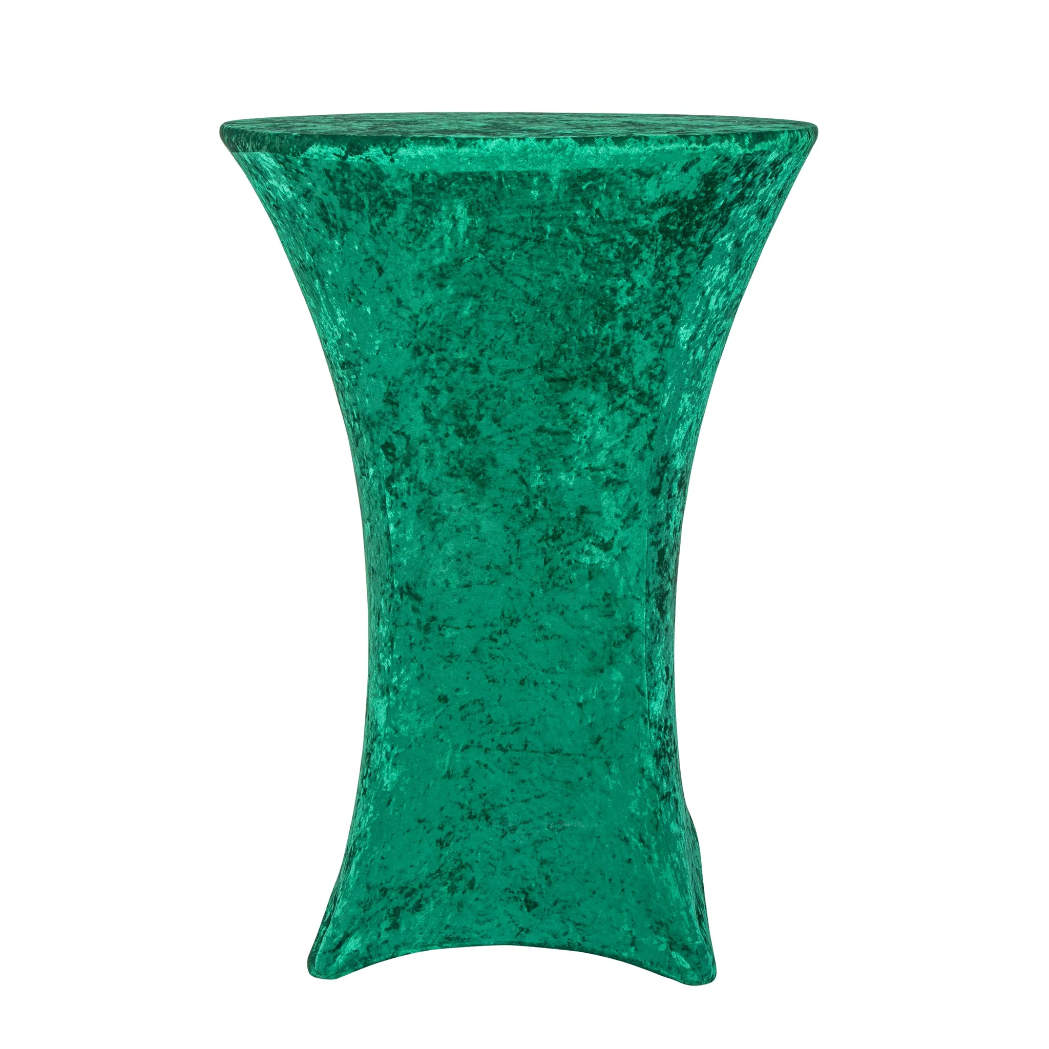 Velvet Spandex Cocktail Table Cover 32" Round - Emerald Green