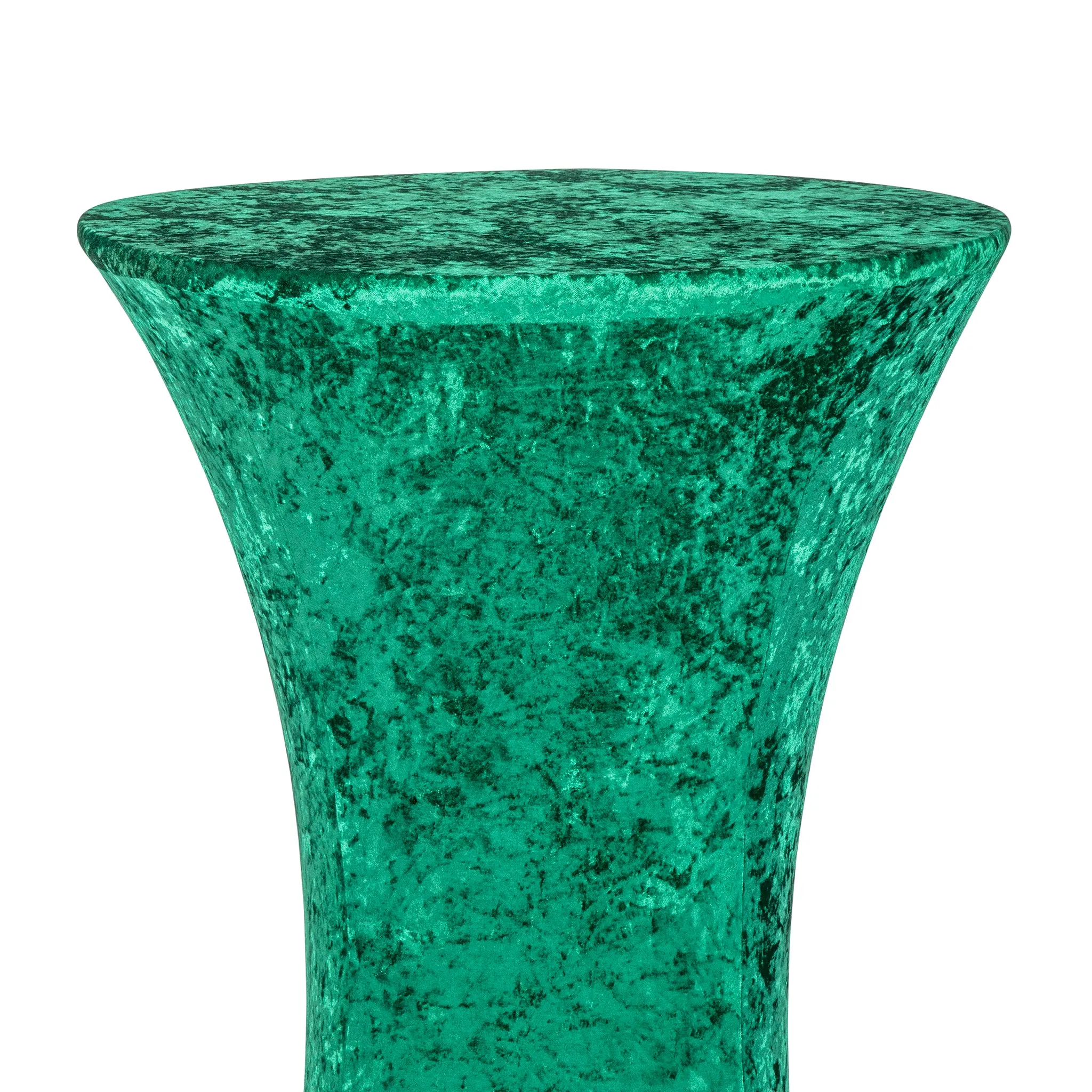 Velvet Spandex Cocktail Table Cover 32" Round - Emerald Green