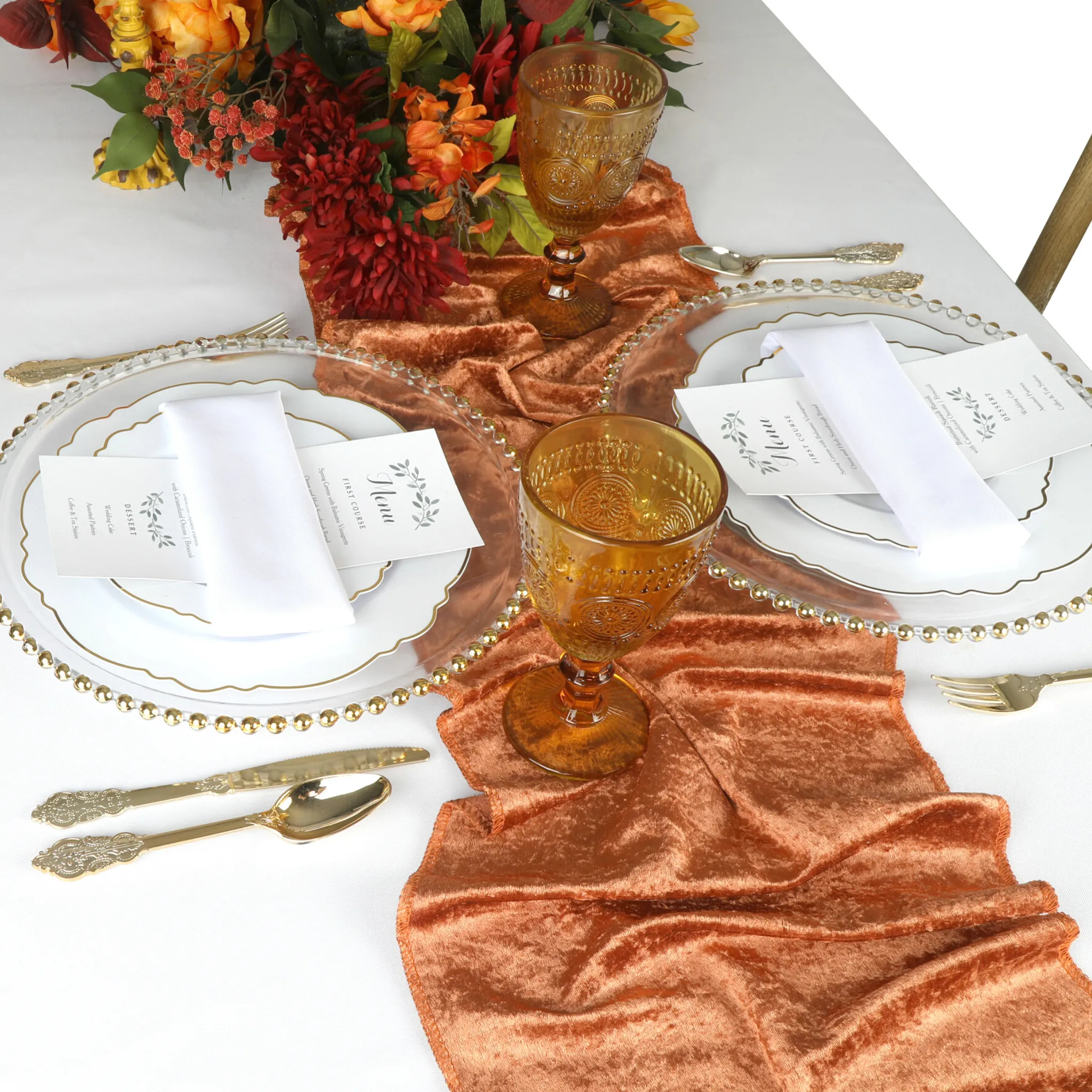 Velvet Table Runner - Terracotta